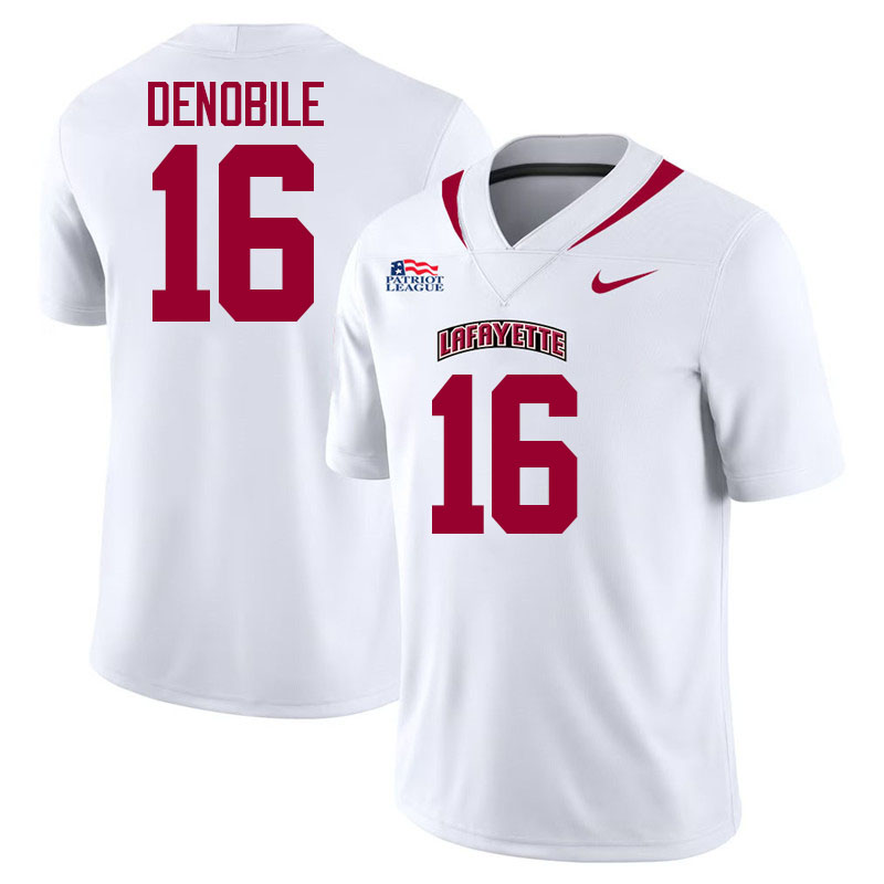 Lafayette Leopards #16 Dean DeNobile College Football Jerseys,Uniforms-White